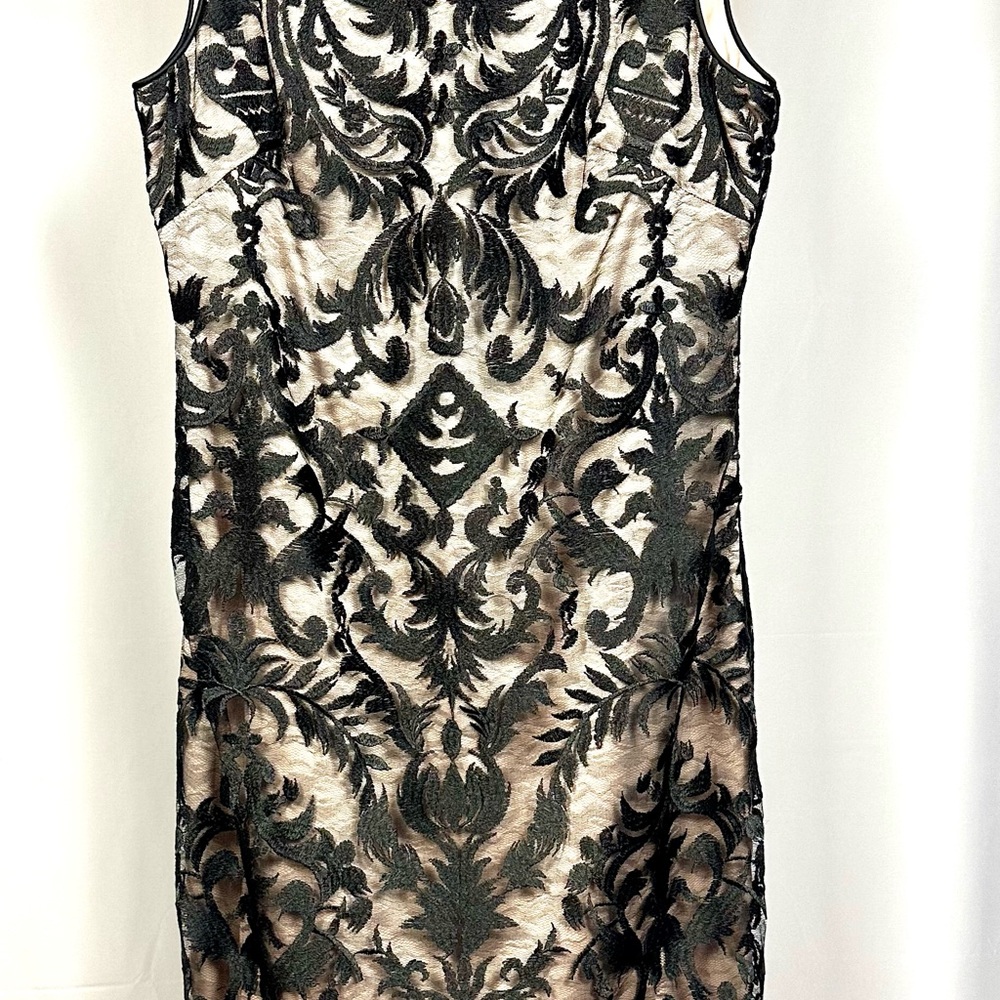 Vince Camuto Black and Cream Lace Mini Dress